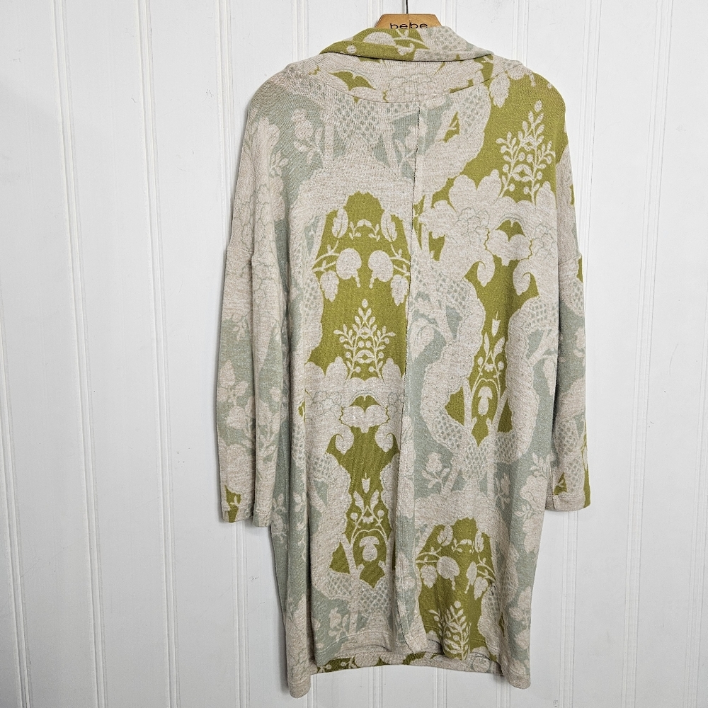 Anthro Saturday Sunday Green Floral Draped Neck Petite Dress SP Boho - Picture 10 of 15